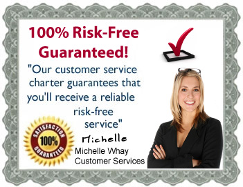 Our customer service charter guarantees that you'll recieve a reliable risk-free service.